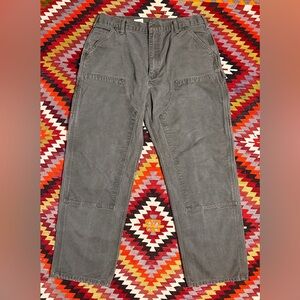 Carhartt Men's Double Knee Carpenter Pants in Green / Gray